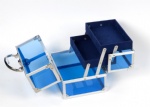 Aluminum frame clear acrylic makeup organizer box